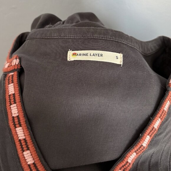 Marine Layer Olema Long Sleeve Mini Dress Embroidered Boho Prairie - Picture 7 of 10